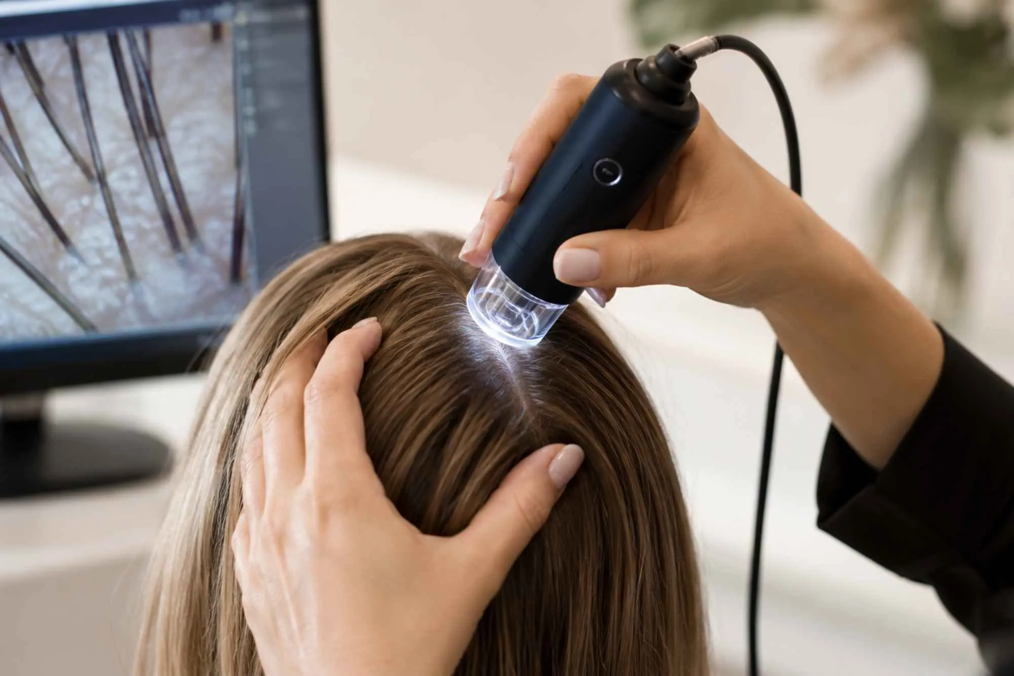Met een haaranalyse wordt er op de hoofdhuid gekeken om de conditie van de hoofdhuid en het haar te bekijken.